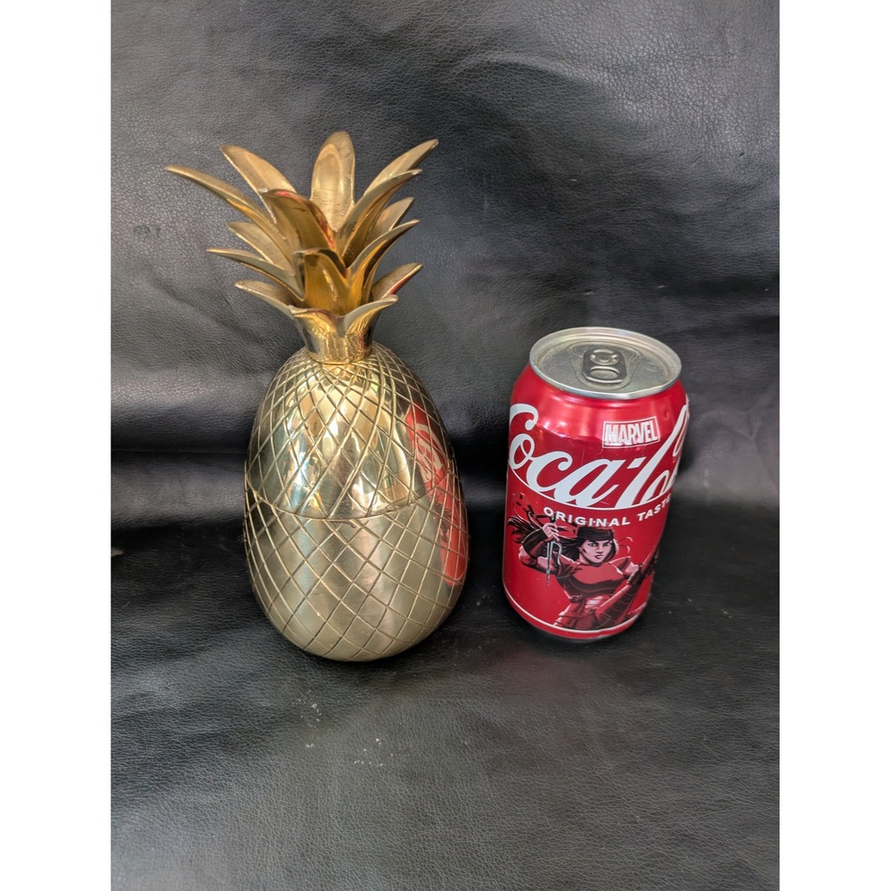 Solid Brass Pineapple Lidded Container India Hollywood Regency